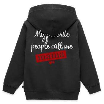 My favorite people call me Mama - Sweat Premium à capuche zippé enfant bio - noir - Dos - AI Model Kid Male (0cm)
