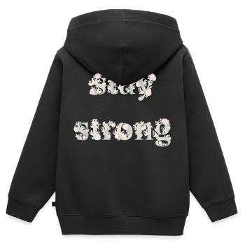 stay strong - Sweat Premium à capuche zippé enfant bio - noir - Dos - AI Model Kid Male (0cm)