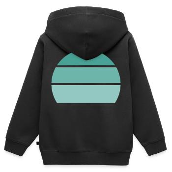 Blau - Sonnenuntergang - Kinder Premium Organic Zip Hoodie - Schwarz - Hinten - AI Model Kid Male (0cm)