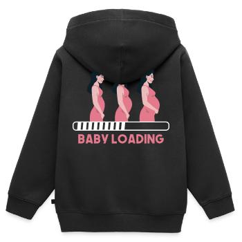 Bébé en cours de chargement ... bébé ventre bébé - Sweat Premium à capuche zippé enfant bio - noir - Dos - AI Model Kid Male (0cm)