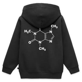 Koffein Molekül Strukturformel Kaffee Chemie - Kinder Premium Organic Zip Hoodie - Schwarz - Hinten - AI Model Kid Male (0cm)