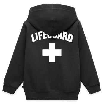 Lifeguard Bademeister Rettungsschwimmer - Kinder Premium Organic Zip Hoodie - Schwarz - Hinten - AI Model Kid Male (0cm)
