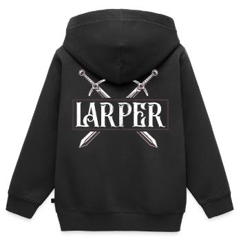 Live-Action-Rollenspiel LARPER - Kinder Premium Organic Zip Hoodie - Schwarz - Hinten - AI Model Kid Male (0cm)