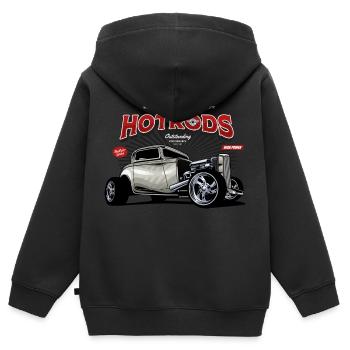 Hotrod Hot Rod Speedracer - Kinder Premium Organic Zip Hoodie - Schwarz - Hinten - AI Model Kid Male (0cm)