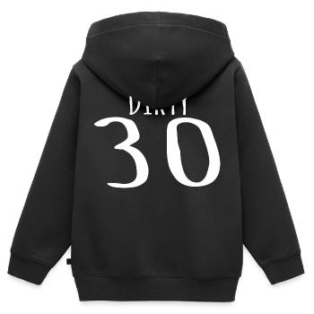 Dirty Thirty - 30th Birthday Gift - Kinder Premium Organic Zip Hoodie - Schwarz - Hinten - AI Model Kid Male (0cm)