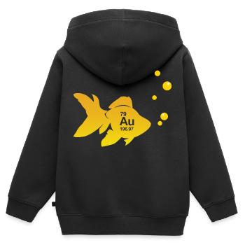 Goldfisch - Kinder Premium Organic Zip Hoodie - Schwarz - Hinten - AI Model Kid Male (0cm)