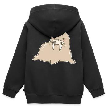 Morses - Sweat Premium à capuche zippé enfant bio - noir - Dos - AI Model Kid Male (0cm)