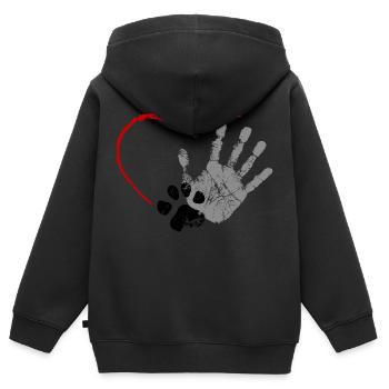 Katzenbesitzer 1 - Kinder Premium Organic Zip Hoodie - Schwarz - Hinten - AI Model Kid Male (0cm)