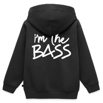 im the bass - Kinder Premium Organic Zip Hoodie - Schwarz - Hinten - AI Model Kid Male (0cm)