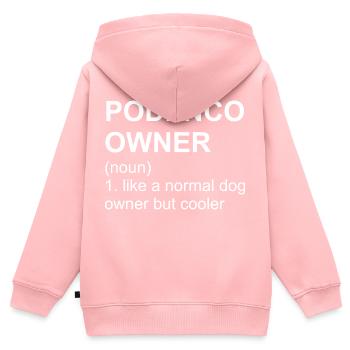 Podenco Owner - Kinder Premium Organic Zip Hoodie - Rosa - Hinten - AI Model Kid Female (0cm)