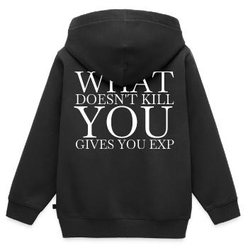 videogame video joke multiplayer nerdy competition - Kinder Premium Organic Zip Hoodie - Schwarz - Hinten - AI Model Kid Male (0cm)