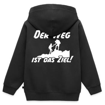 Der Weg ist das Ziel - Kinder Premium Organic Zip Hoodie - Schwarz - Hinten - AI Model Kid Male (0cm)