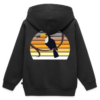 Toucan exotic bird - Kids Premium Organic Zip-up Hoodie - black - Back - AI Model Kid Male (0cm)