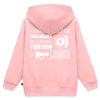 Couldn't Repair Brakes So I Made Horn Louder Mecha - Kids Premium Organic Zip-up Hoodie - rose - Back - AI Model Kid Female (0cm)