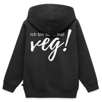 Vegane Veganerin Veganismus Vegetarier Spruch - Kinder Premium Organic Zip Hoodie - Schwarz - Hinten - AI Model Kid Male (0cm)