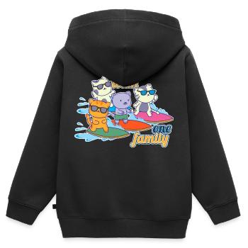 team familie katze surfen hundesport spruch vater - Kinder Premium Organic Zip Hoodie - Schwarz - Hinten - AI Model Kid Male (0cm)