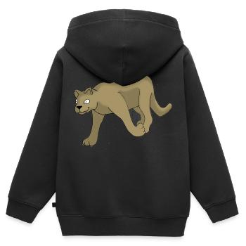 Faune - Sweat Premium à capuche zippé enfant bio - noir - Dos - AI Model Kid Male (0cm)