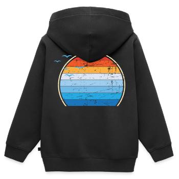 Sunset III - Kinder Premium Organic Zip Hoodie - Schwarz - Hinten - AI Model Kid Male (0cm)