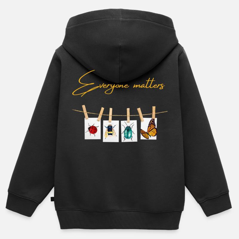 Everyone matters - Sweat Premium à capuche zippé enfant bio - noir