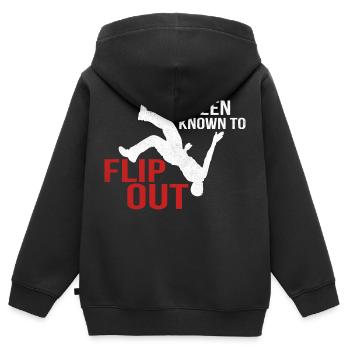 J’ai été connu pour retourner Parkour Traceur - Sweat Premium à capuche zippé enfant bio - noir - Dos - AI Model Kid Male (0cm)