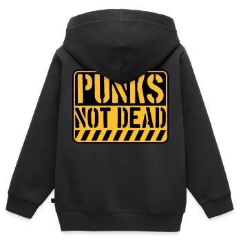 punks not dead Zitat - Kinder Premium Organic Zip Hoodie - Schwarz - Hinten - AI Model Kid Male (0cm)