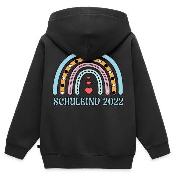 Schulkind 2022 Schulanfang Regenbogen Einschulung - Kinder Premium Organic Zip Hoodie - Schwarz - Hinten - AI Model Kid Male (0cm)