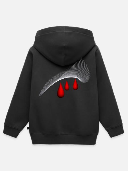 rote Tränen, red teardrops - Kinder Premium Organic Zip Hoodie - Schwarz