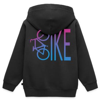 Fahrrad bike Radfahren Radeln Sattel - Kinder Premium Organic Zip Hoodie - Schwarz - Hinten - AI Model Kid Male (0cm)