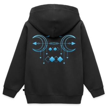 Zeichen Symbolik - Kinder Premium Organic Zip Hoodie - Schwarz - Hinten - AI Model Kid Male (0cm)