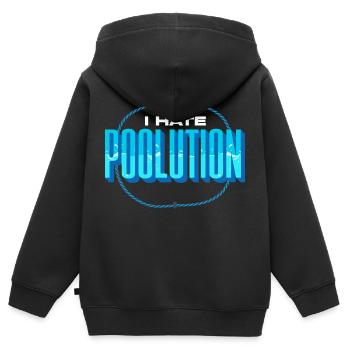 Pool Guy Cleaner Pool Service Je déteste Poolution Pun - Sweat Premium à capuche zippé enfant bio - noir - Dos - AI Model Kid Male (0cm)