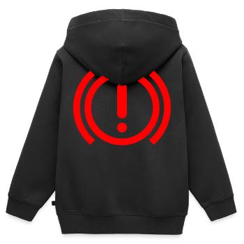 Voyant d’avertissement de frein du tableau de bord - Sweat Premium à capuche zippé enfant bio - noir - Dos - AI Model Kid Male (0cm)