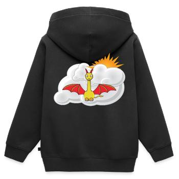 Drache für Baby, verspieltes Kinderthema - Kinder Premium Organic Zip Hoodie - Schwarz - Hinten - AI Model Kid Male (0cm)