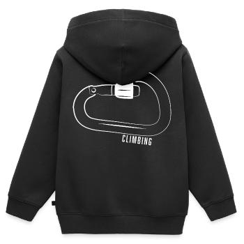 CLIMBING BLANC - Sweat Premium à capuche zippé enfant bio - noir - Dos - AI Model Kid Male (0cm)