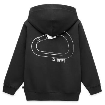 MOUSQUETON CLIMBING BLANC - Sweat Premium à capuche zippé enfant bio - noir - Dos - AI Model Kid Male (0cm)