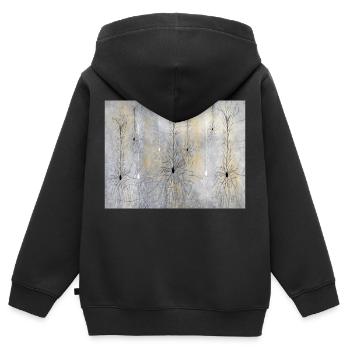 Neuronales Netzwerk - Kinder Premium Organic Zip Hoodie - Schwarz - Hinten - AI Model Kid Male (0cm)