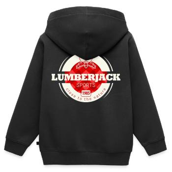 Lumberjack Sports Plaid Pattern - Kids Premium Organic Zip-up Hoodie - black - Back - AI Model Kid Male (0cm)