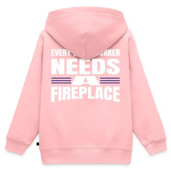 arboriculture actuel charpentier vu papa - Sweat Premium à capuche zippé enfant bio - rose - Dos - AI Model Kid Female (0cm)