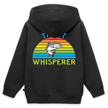 Fischer Fischen Angeln Angel Angler Fische Fisch - Kinder Premium Organic Zip Hoodie - Schwarz - Hinten - AI Model Kid Male (0cm)