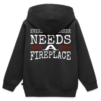 union carpenter forestry americas - Kinder Premium Organic Zip Hoodie - Schwarz - Hinten - AI Model Kid Male (0cm)