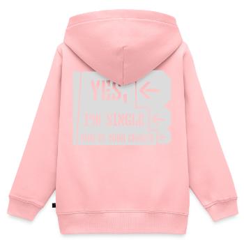 célibataire maintenant votre chance - Sweat Premium à capuche zippé enfant bio - rose - Dos - AI Model Kid Female (0cm)