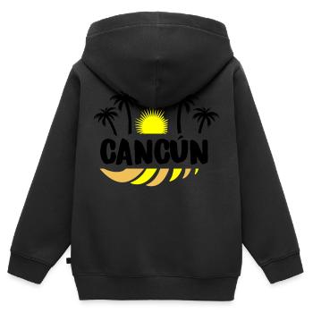 Cancun - Sweat Premium à capuche zippé enfant bio - noir - Dos - AI Model Kid Male (0cm)
