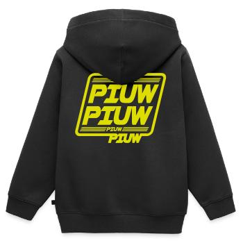 Piuw Piuw galaxy wars - Sweat Premium à capuche zippé enfant bio - noir - Dos - AI Model Kid Male (0cm)