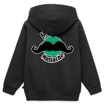 M. Moustache - Sweat Premium à capuche zippé enfant bio - noir - Dos - AI Model Kid Male (0cm)