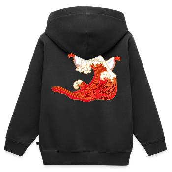 Halloween Gespenst - Kinder Premium Organic Zip Hoodie - Schwarz - Hinten - AI Model Kid Male (0cm)