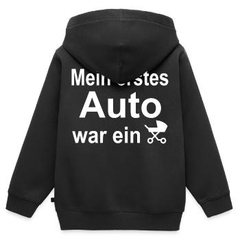 Auto - Kinder Premium Organic Zip Hoodie - Schwarz - Hinten - AI Model Kid Male (0cm)