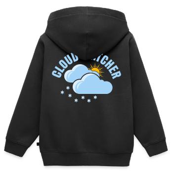 Cloud Watcher Meteorology Weather - Kinder Premium Organic Zip Hoodie - Schwarz - Hinten - AI Model Kid Male (0cm)