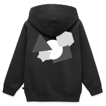 Formen - Kinder Premium Organic Zip Hoodie - Schwarz - Hinten - AI Model Kid Male (0cm)