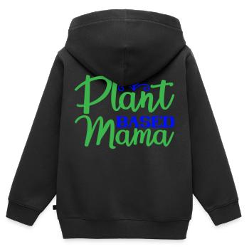 Plant based Mama - Kinder Premium Organic Zip Hoodie - Schwarz - Hinten - AI Model Kid Male (0cm)