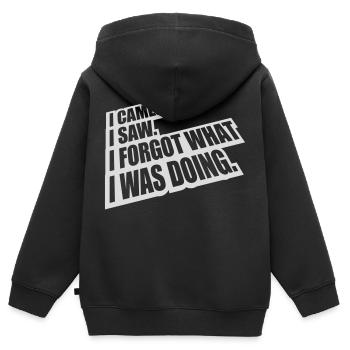 Je suis venu voir oublier - Sweat Premium à capuche zippé enfant bio - noir - Dos - AI Model Kid Male (0cm)