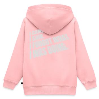 I came saw forget - Kinder Premium Organic Zip Hoodie - Rosa - Hinten - AI Model Kid Female (0cm)